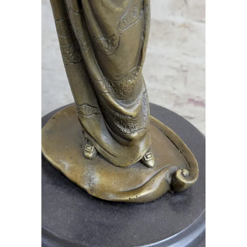 Art Deco Charleston Flapper W/ Feathered Hat - Bronze Sculpture By J. Kin