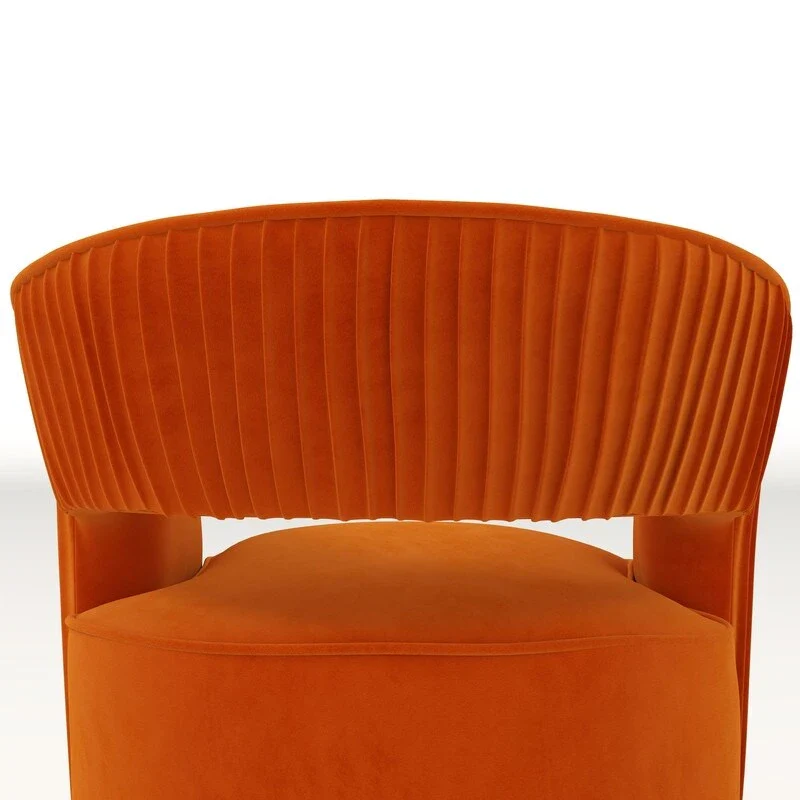 SEYNAR Modern Glam Velvet 360 Degree Swivel Open-Back Accent Armchair