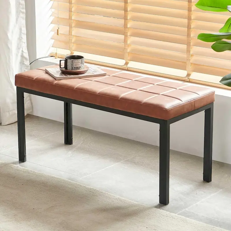 Howtai 36.6 Upholstered Leather PU Dining Bench