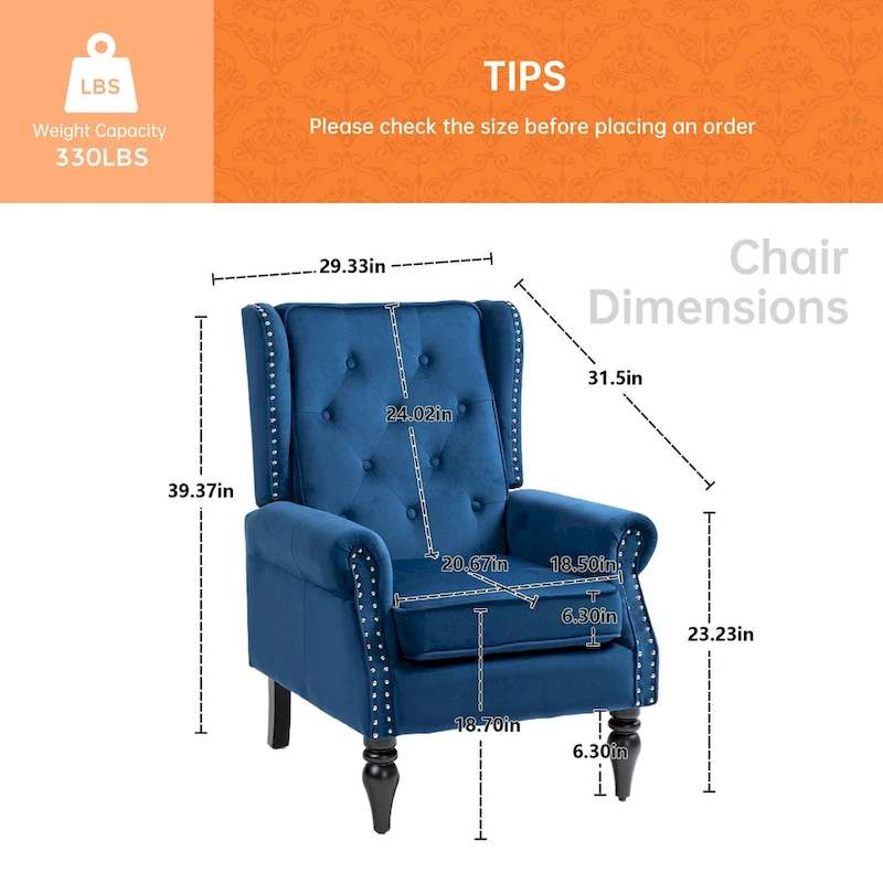 Mid-Century Velvet/Leather Upholstered Tufted Wood Frame Armchair