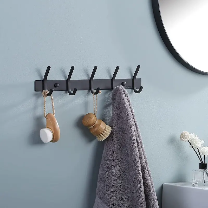 Bathroom Robe and Towel Hook Rack with 5 Hooks