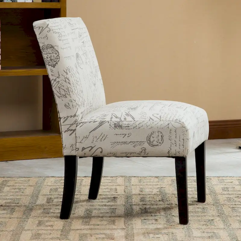25.5 Upholstered Accent Chair with Wood Legs