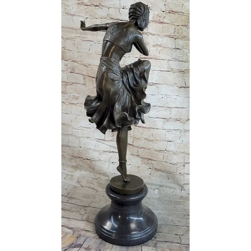Chiparus Art Deco Bronze Female Dancer Figure Statue Sculpture 27 Inches X 10.5 Inches