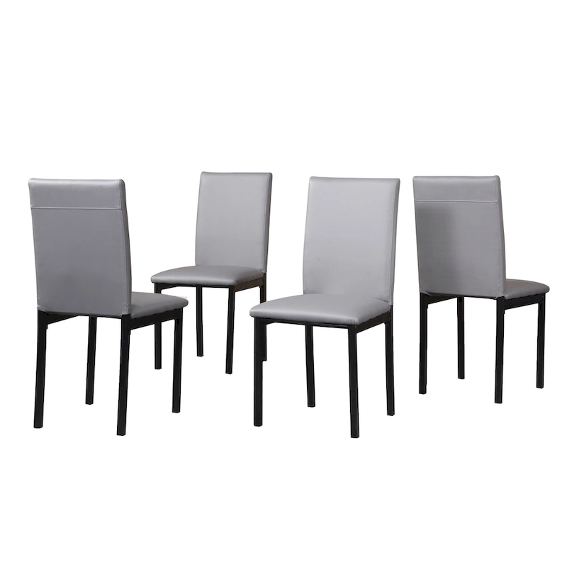 5-Piece Dining Table and Chair Set, Kitchen Dining Furniture Set with Faux Marble Rectangular Table and 4 Chairs
