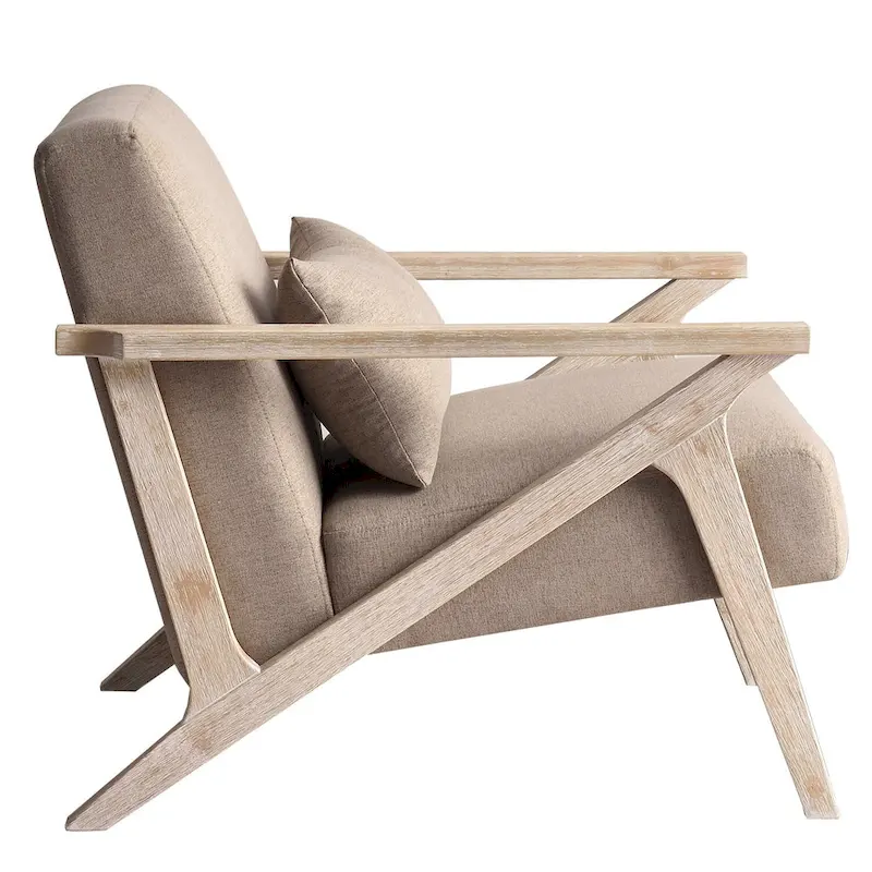 Accent Armchair Solid Hardwood Upholstered