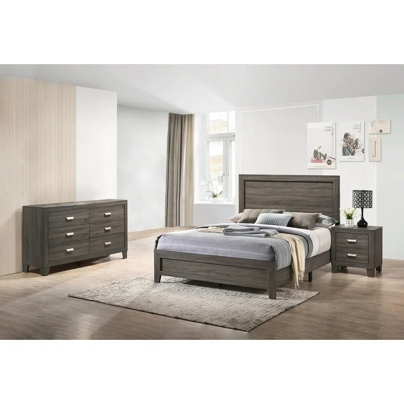 Best Quality Furniture Anastasia 3-piece Solid Grey Bedroom Set
