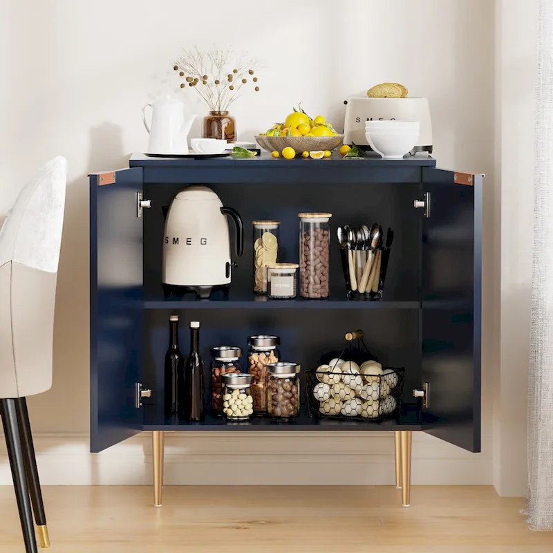 SICOTAS Sideboard Buffet Cabinet Set of 2 with Adjustable Shelves - N/A