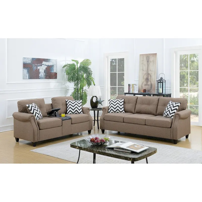 2 Piece Sofa Set With Accent Pillows