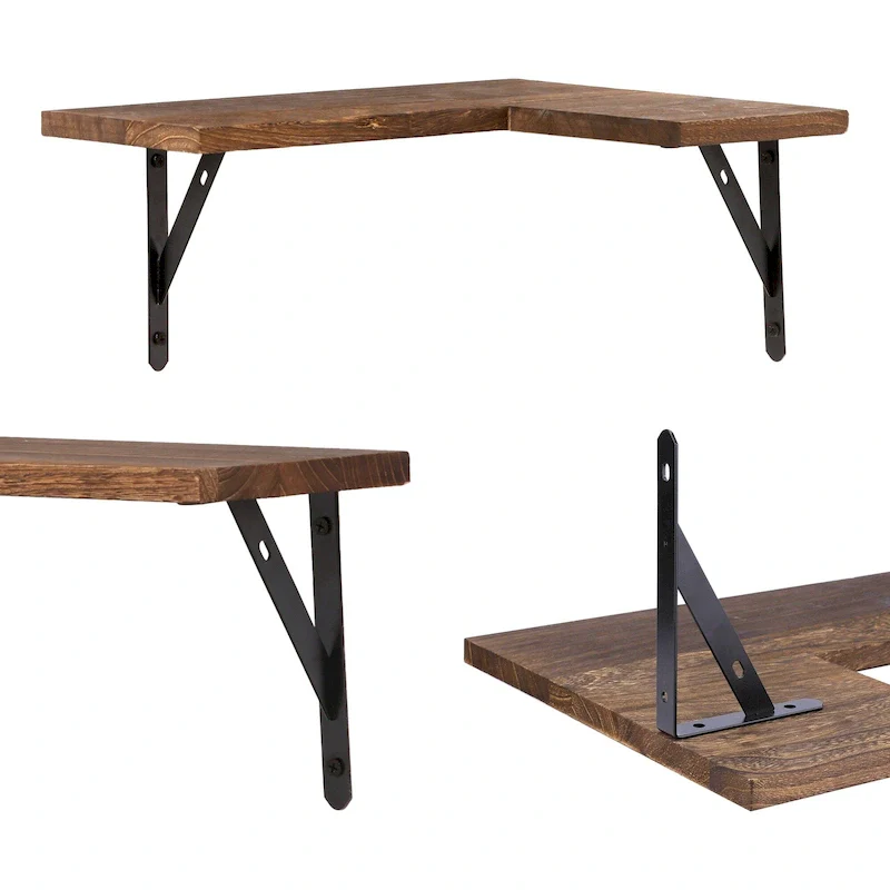 Wood Floating Shelves Set of 3, Wall Mounted Shelves for Bedroom, Bathroom, Living Room, and Kitchen Wall Decor 15.7*11.4in