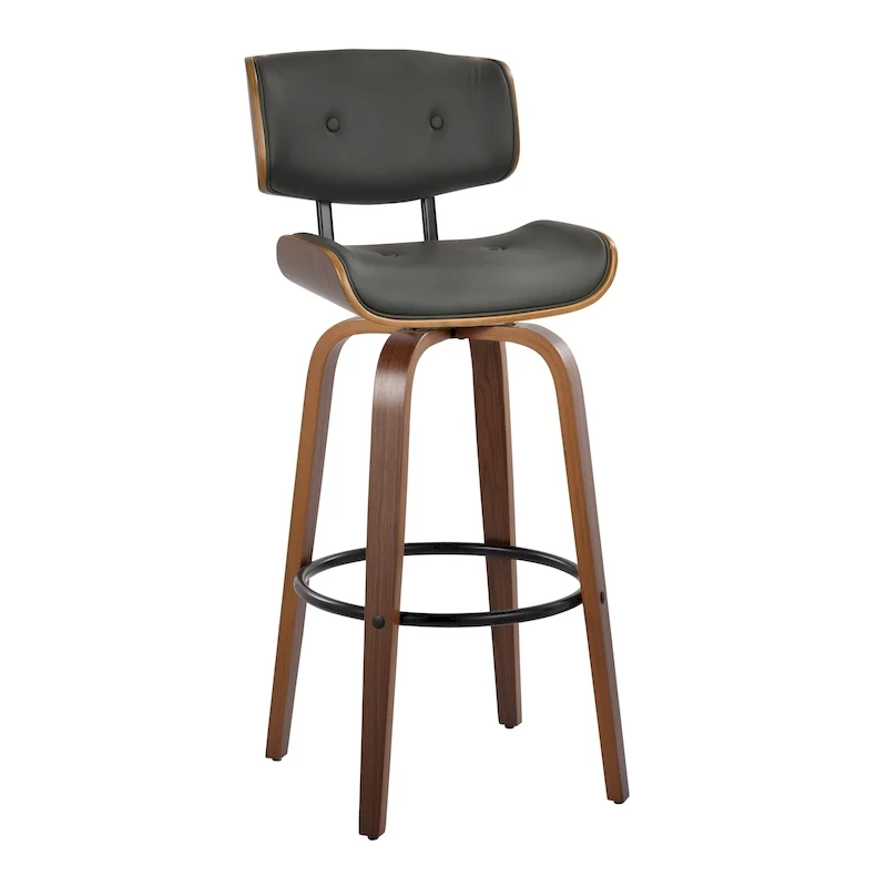 Carson Carrington Leksand 30 Fixed-Height Bar Stool with Bent Wood Legs (Set of 2)