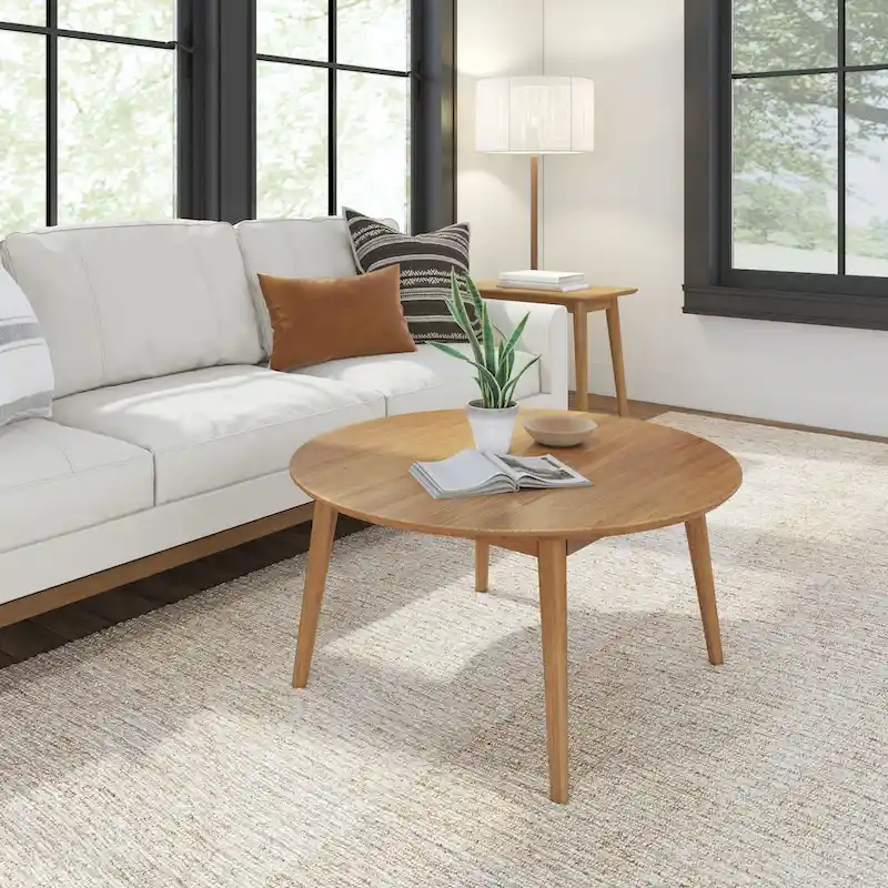 Newport Furnishings Mid-Century Modern Round Coffee Table - 36