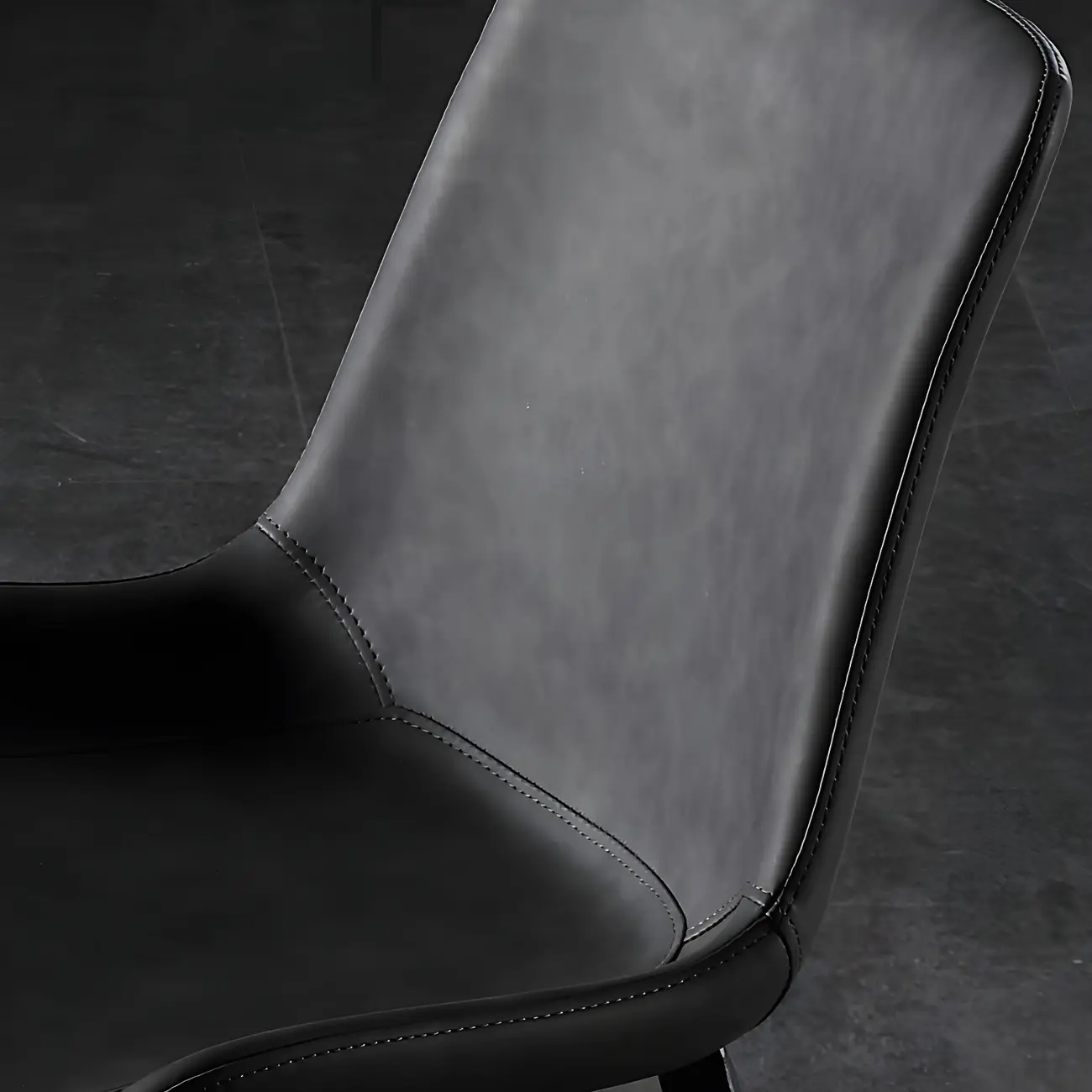 Industrial Modern Dining Chairs Set of 2 with Leather Upholstery