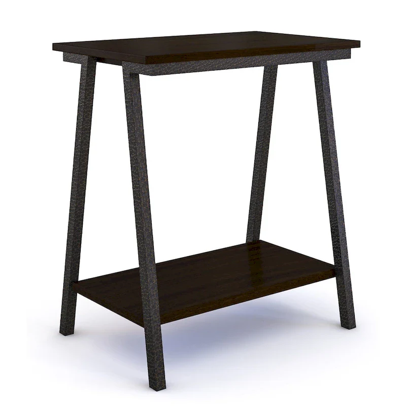 Leick Home Empiria Narrow Side Table with Shelf and Metal Frame