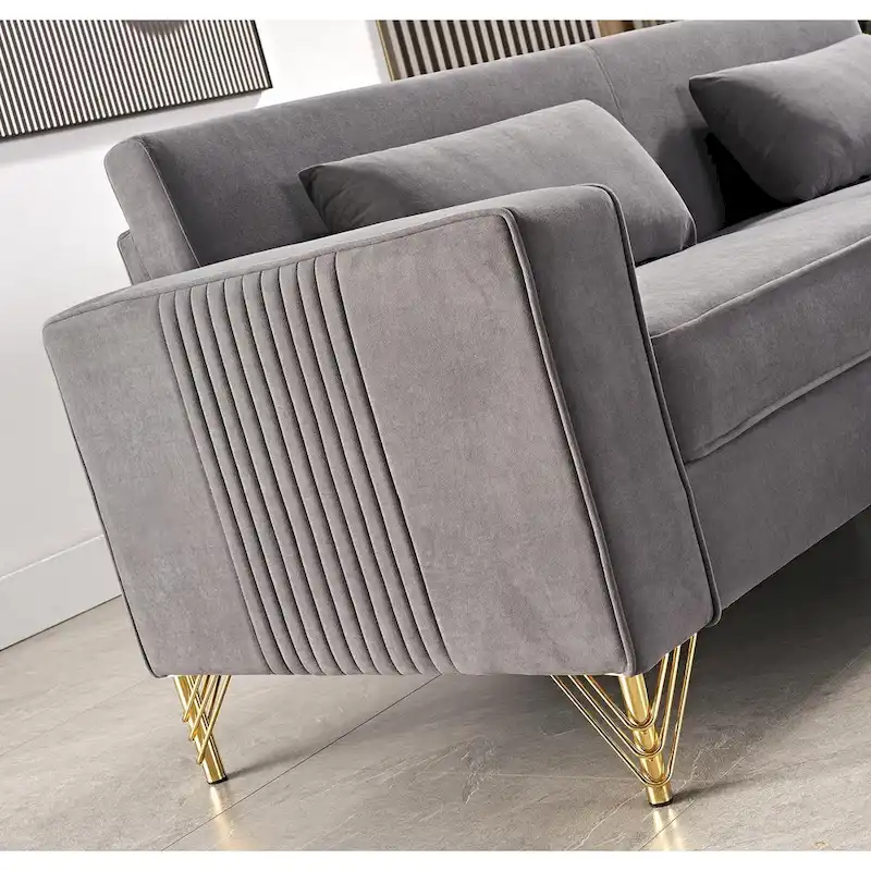 Modern Velvet Upholstered Living Room Sofa