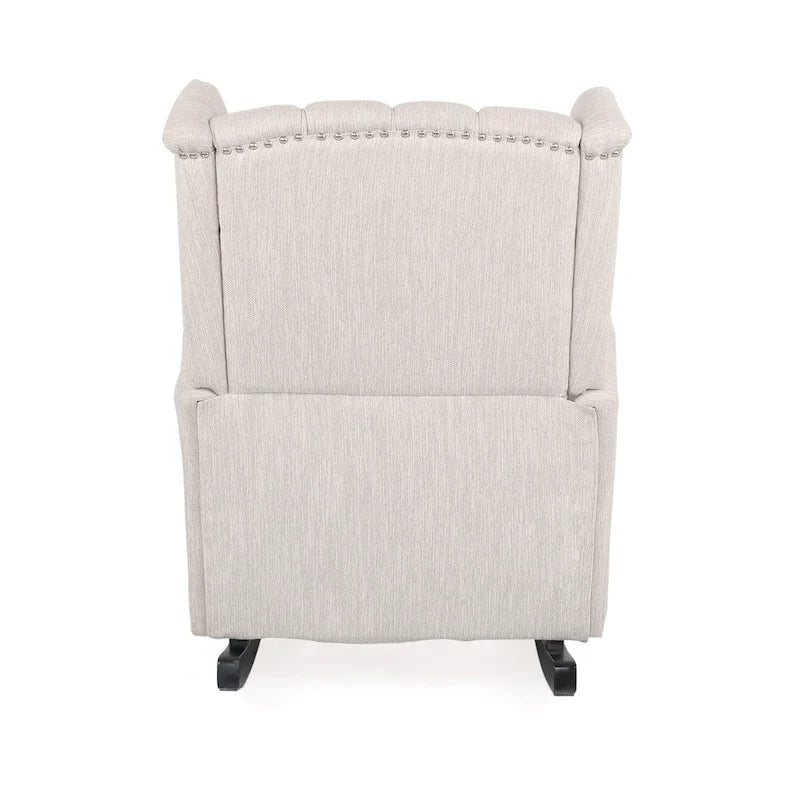 Dobles Fabric Tufted Wingback Rocking Chair by