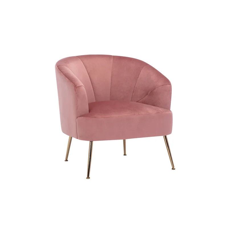 Tufted Velvet Accent Chair with Chrome Legs