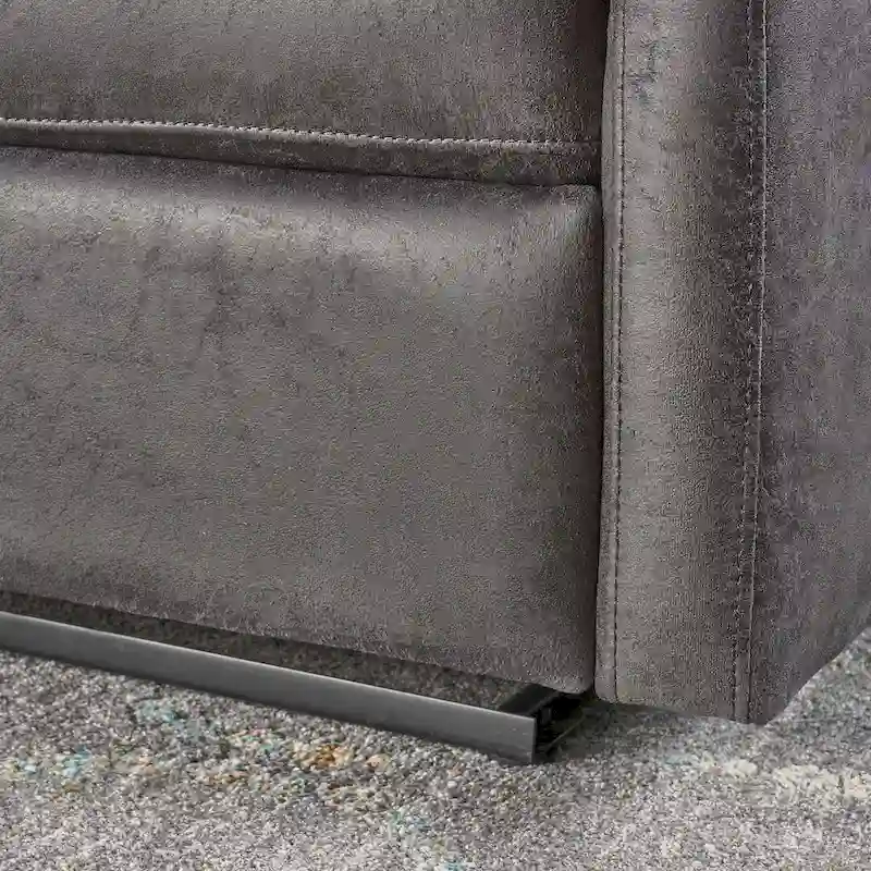 Modern Fabric Double Seat Recliner Chair with Plush Cushions by Christopher Knight Home