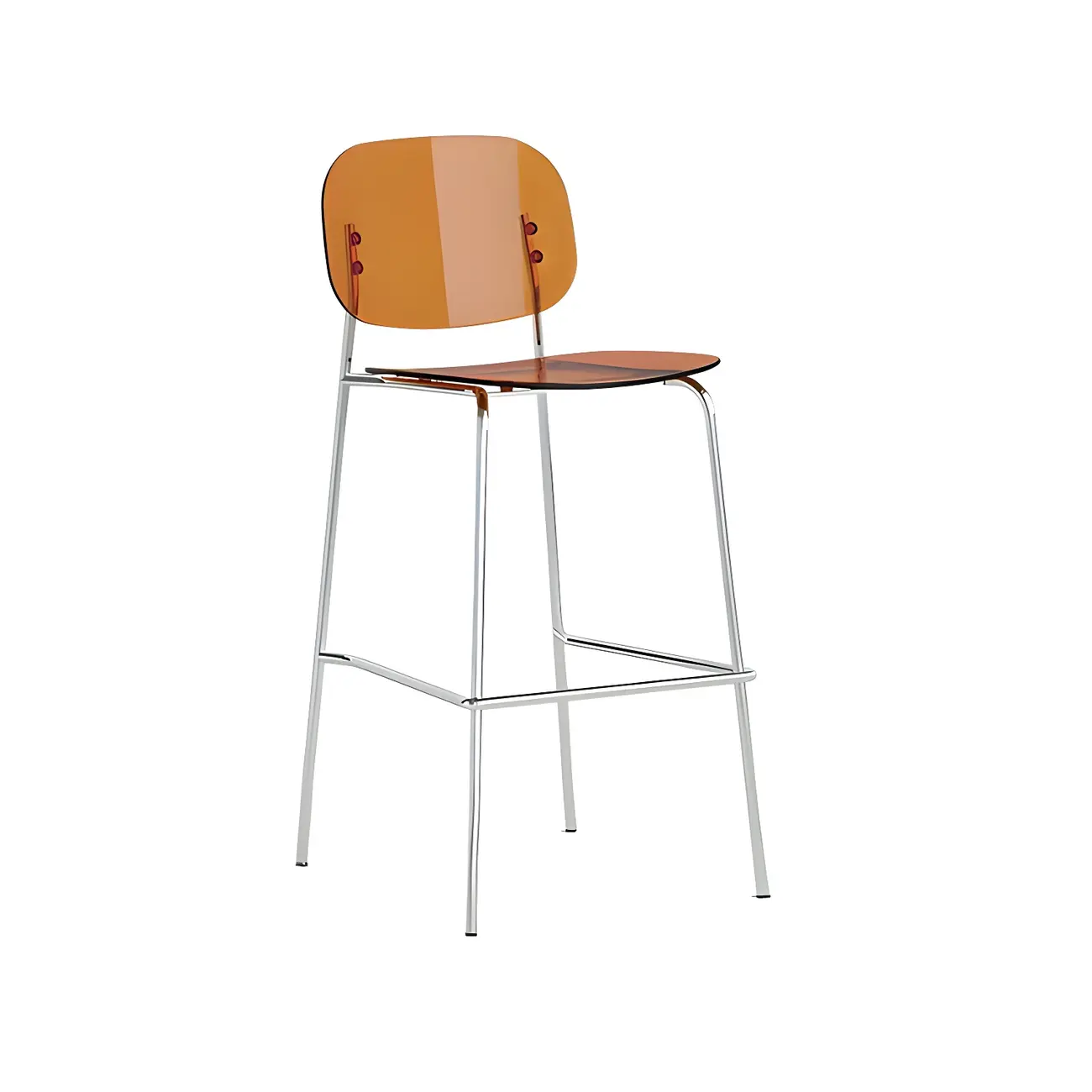 Modern Metal Counter Height Acrylic Bar Stools