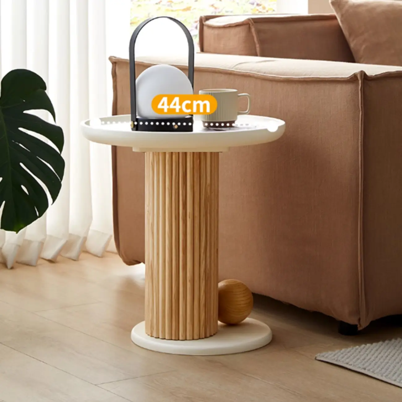 White Scandinavian Stylish Round Wood Coffee Table