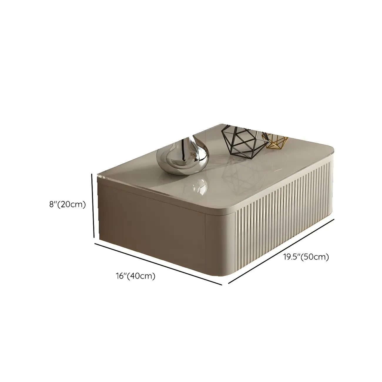 Modern Grey Wood Floating Nightstand with Glass Top