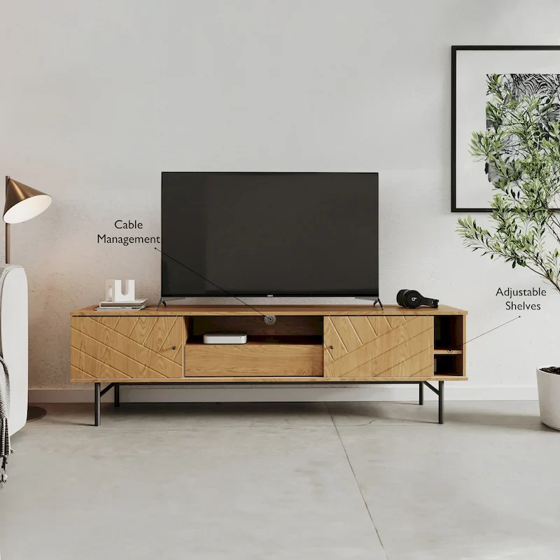 70.6 Media Console Oak Effect TV Stand