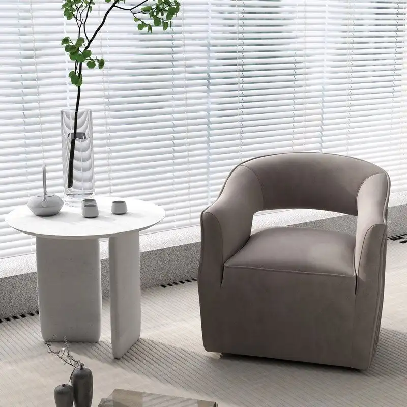 SEYNAR Modern Glam Velvet 360 Degree Swivel Open-Back Accent Armchair