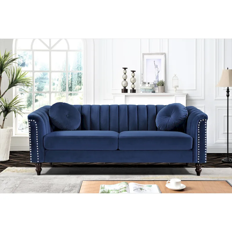 Hills Tufted Back Nailhead 75.2 Sofa
