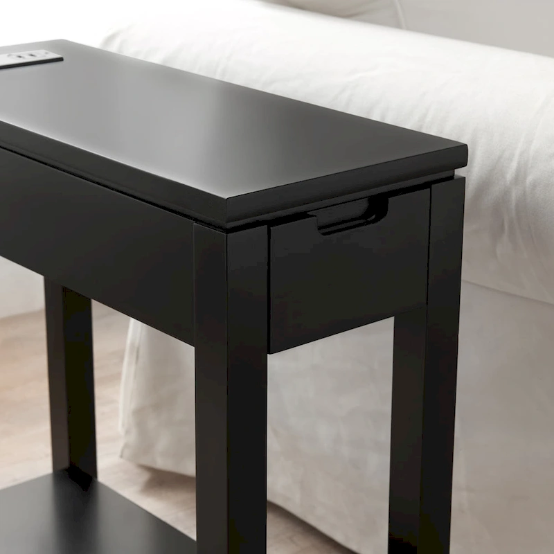 Leick Home Charging Cade Wood Side Table with Drawer