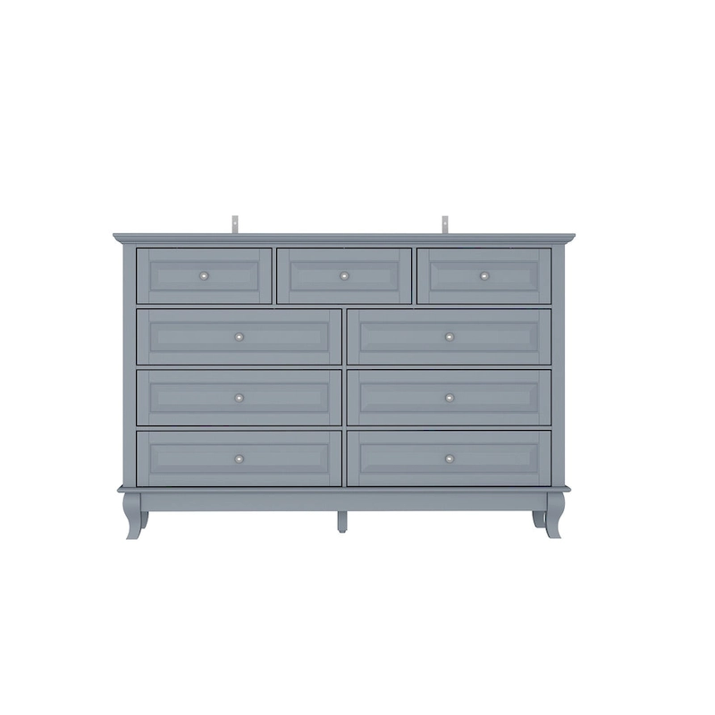 9-Drawer Dresser with Solid Wood Legs Chest Of Drawers Lacquer Console