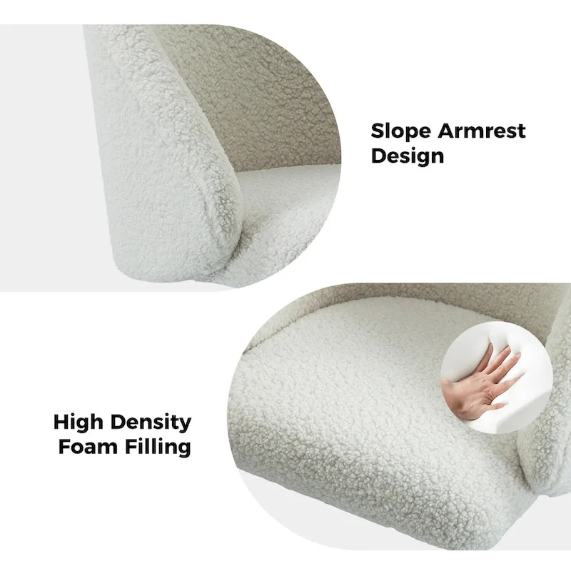 Joah Modern Boucle 360 Swivel Height Adjustable Swivel Office Chair with Rolling Wheels by HULALA HOME - N/A