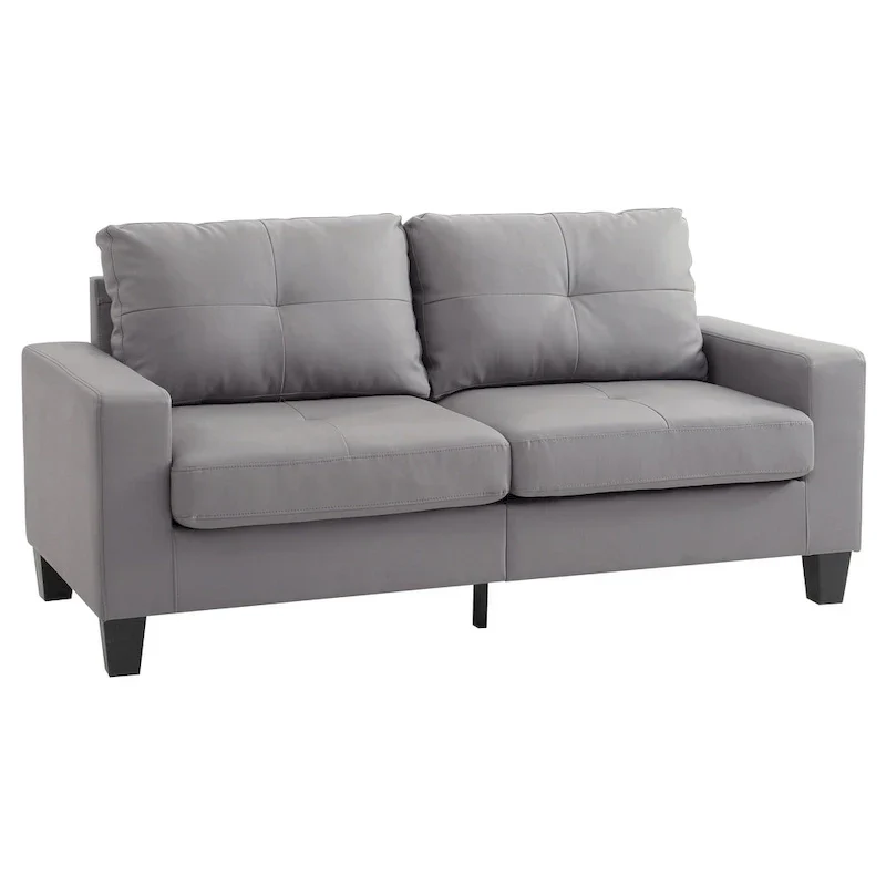 71 in. W Track Arm Faux Leather 3-Seat Sofa