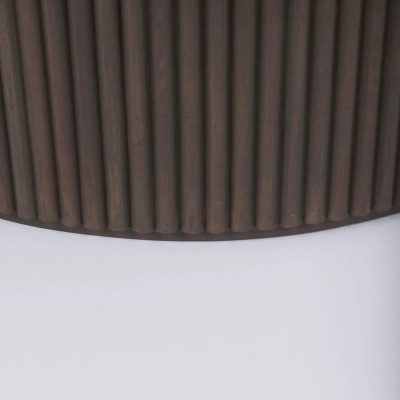 Terra 48L x 48W x 15H Dark Brown Wood Round Fluted Coffee Table