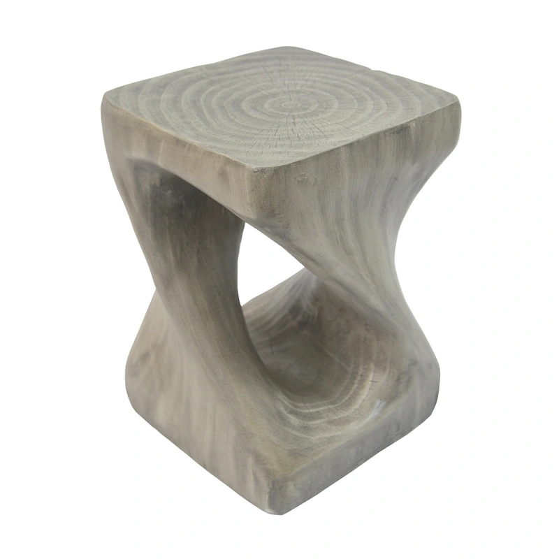 MGO Twist Shape Side Table, Wood-like Texture
