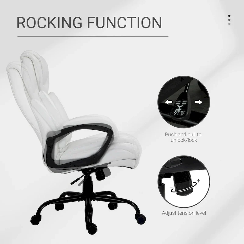 Vinsetto Big and Tall Executive Office Chair 400lbs Computer Desk Chair with High Back PU Leather Ergonomic Upholstery