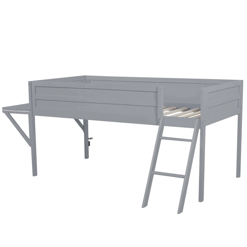 Twin Wood Gaming Loft Bed with LED Desk