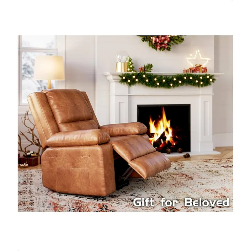 Leather Power Lift Recliner with Heat & Massage