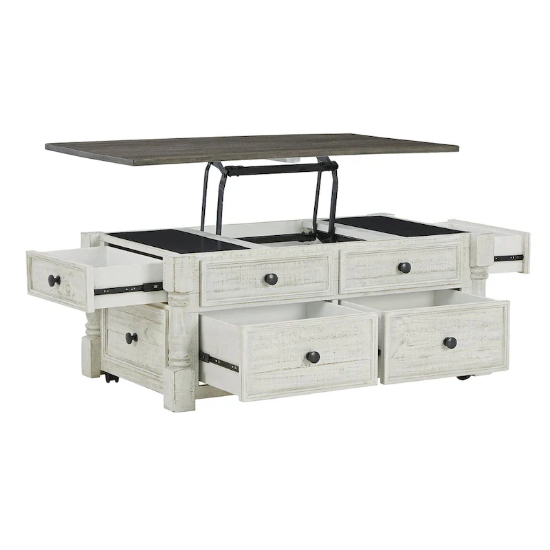 Signature Design by Ashley Havalance White/Gray Lift Top Cocktail Table - 26W x 46D x 20H