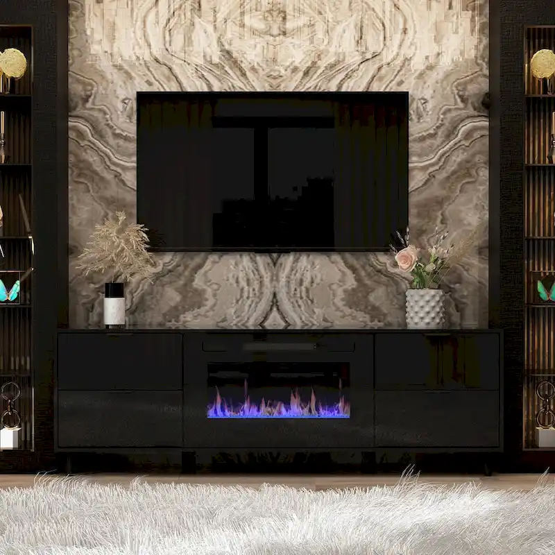 Electric Fireplace TV Stand Entertainment Center with Remote Control