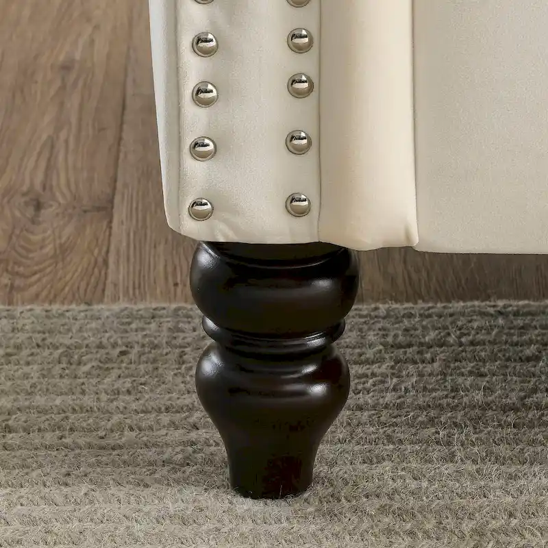 2-Pieces 6-Seat Velvet Chesterfield Sofa Set (Two 3-Seaters) with Tufted Back & Nailhead Trim