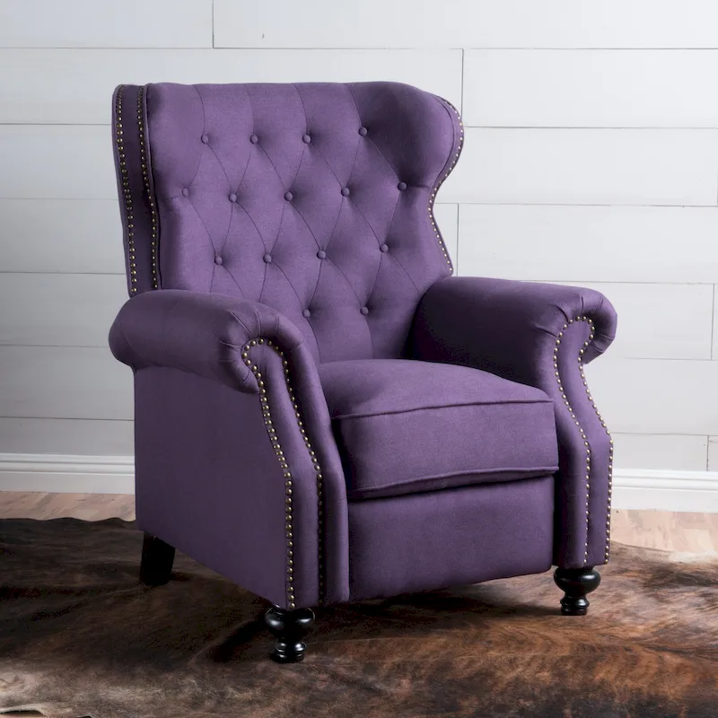 Roomfitters Accented Push Back Recliner Chair with Rolled Arms, Enjoy Cocooning Comfort