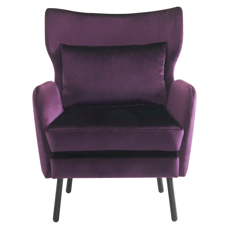 Stylish Wing Back Velvet Accent Chair by Christopher Knight Home