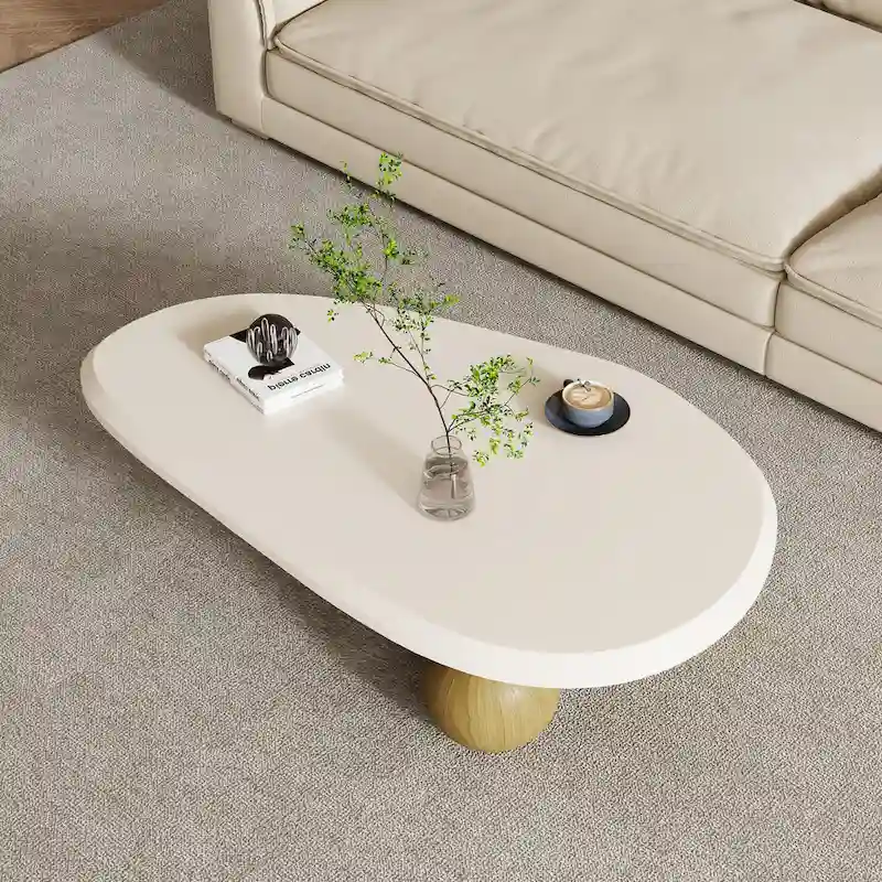 51 Modern Wood Coffee Table with 3 ball legs