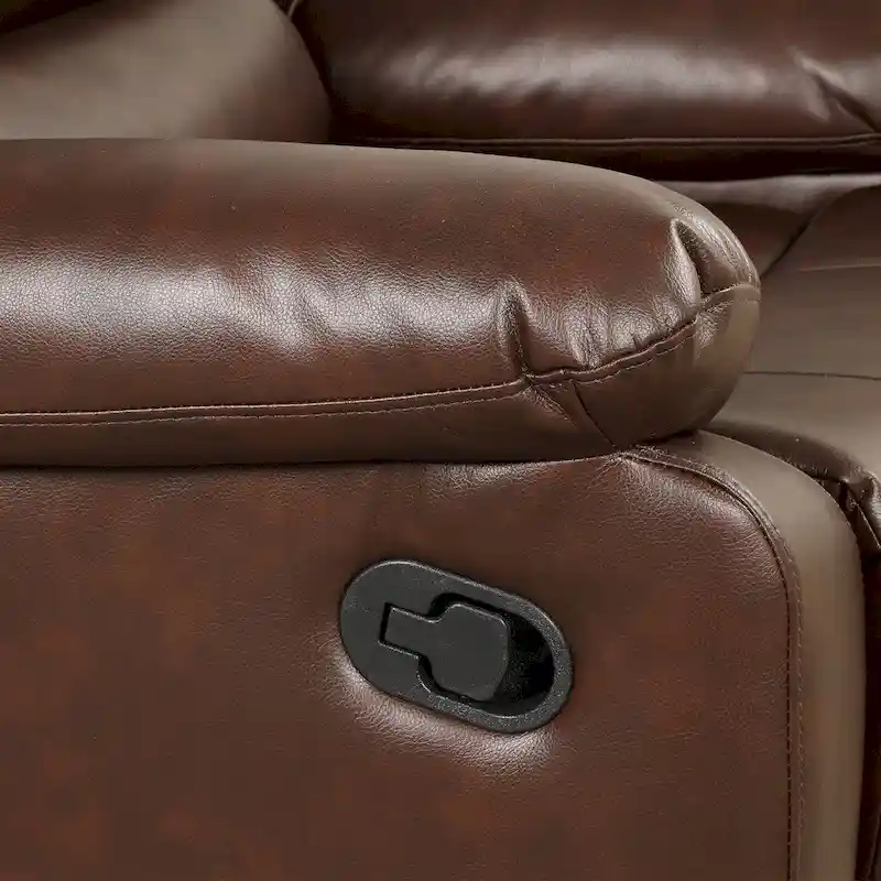 Breathable PU Leather Manual Recliner Chair with Overstuffed Arm and Back