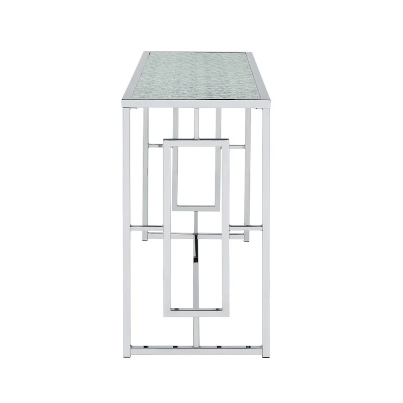 Glitterati Glam Chrome 48-inch Ripple Glass Sofa Table by Furniture of America