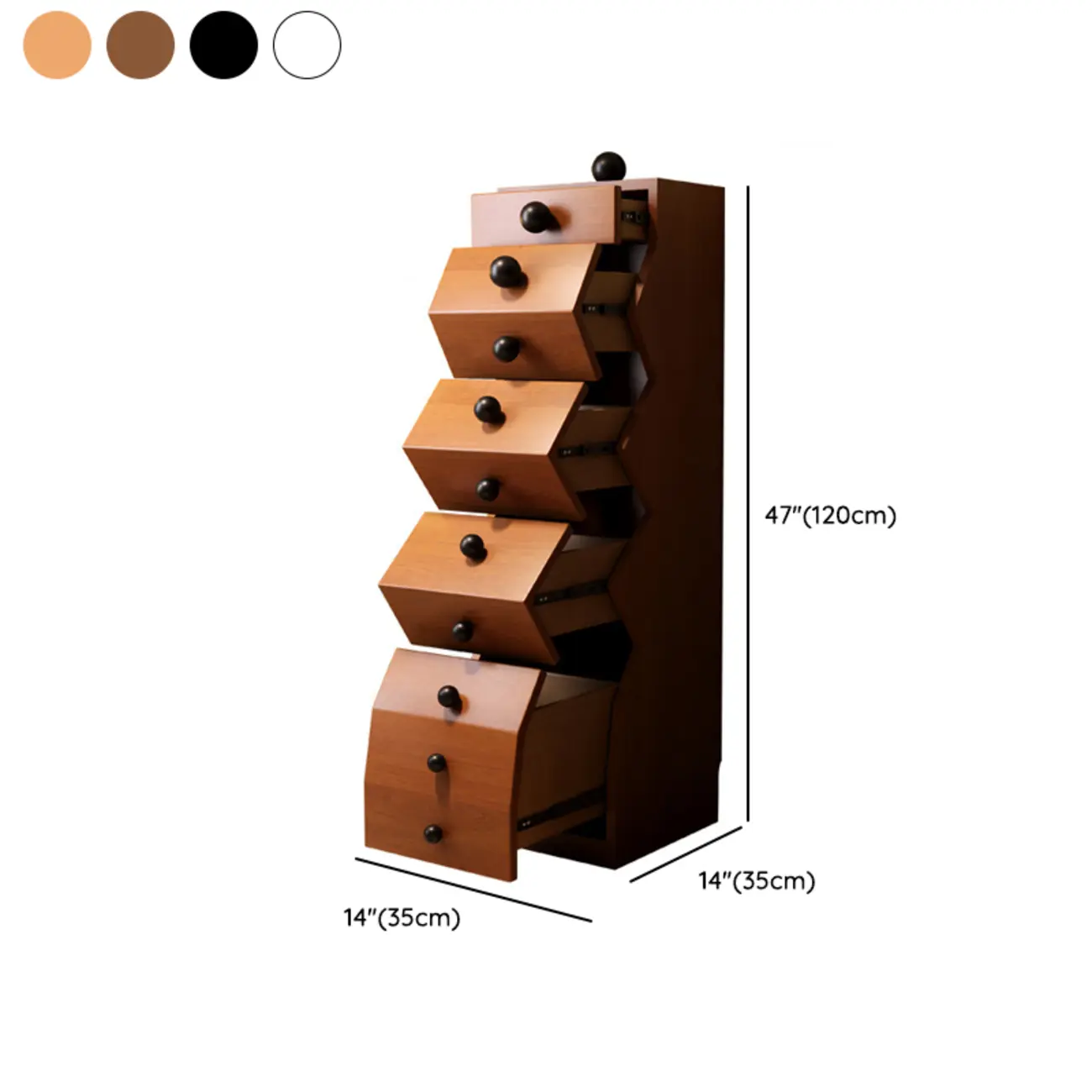 Modern Wood Top 3 Drawers Nightstand with Legs