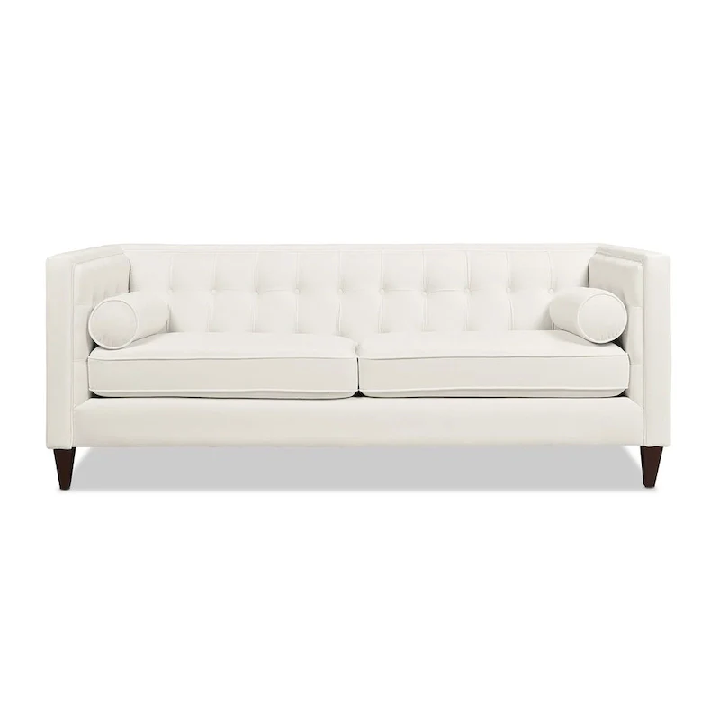 Modern Upholstered Tufted Swallowtail Sofa