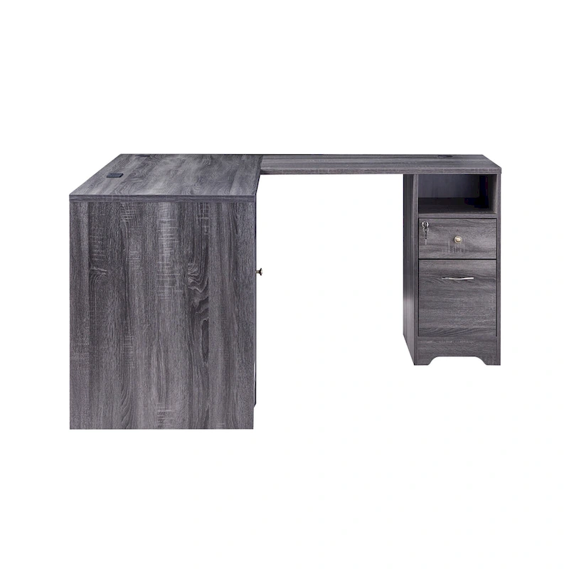 Barlon Transitional 59-inch L-shaped Computer Desk with USBs by Furniture of America