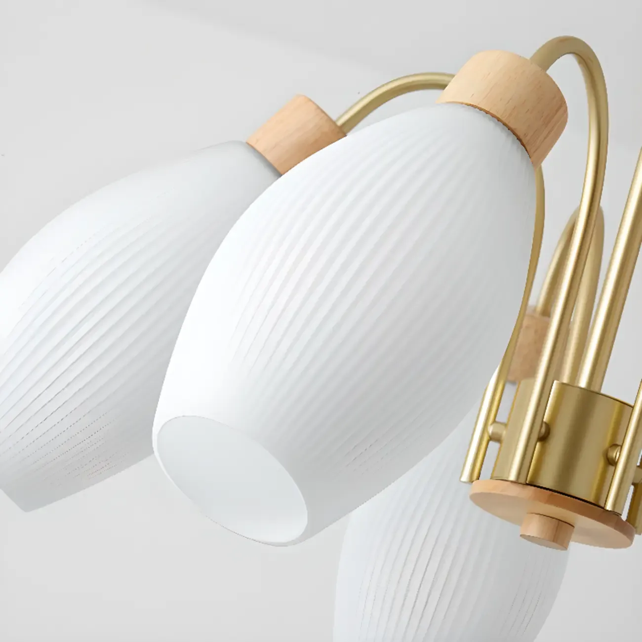 Modern Adjustable White Chandelier with Glass Shades