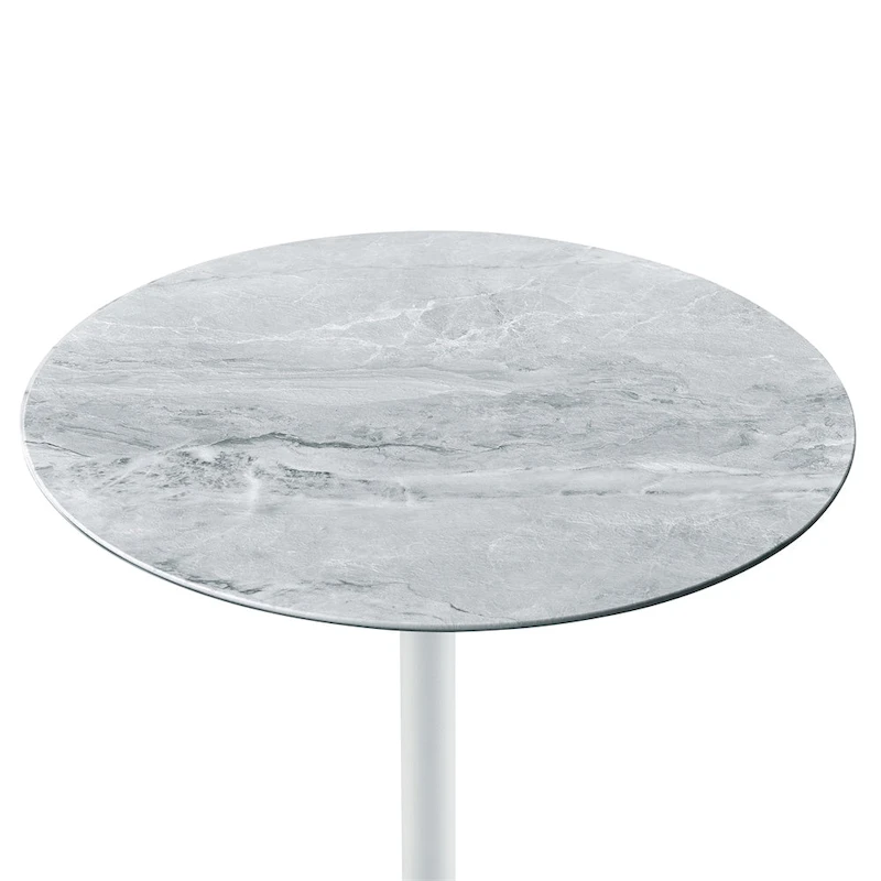 End Table with Height Adjustable Marble Textured Top