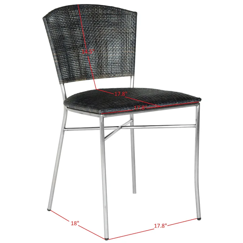 SAFAVIEH Iroda Black Dining Chair (Set of 2) - 17.5 x21.8 x33.3  - 18Wx22Dx33H